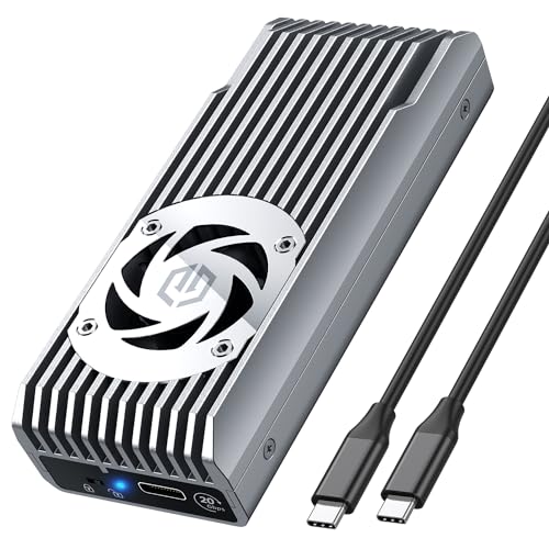 Graugear Alloggiamento Esterno In Alluminio 20 Gbps, Per M.2 Nvme Ssd Pcie X4, M-Key, Usb 3.2 Gen2 X 2 20 Gbit/S, Ventola Attiva, Di Sola Lettura
