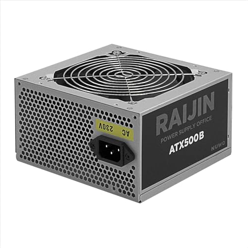 Nuwo Raijin Atx-500B Alimentatore Atx Per Pc 250W, Ventola 12Cm, Connettori 1 X 20/4Pin, 1 X 12V 4+4Pin, 3 X Sata, 1 X Molex, Bulk