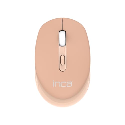 Inca Iwm-243Rh Candy Design Wireless Mouse, 2.4 Ghz Wireless, Auto Sleep Mode, 800-1600 Dpi (Crema)