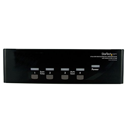 Startech.Com Switch Kvm Doppio Monitor Vga Dvi 4 Porte Usb Con Audio E Hub Usb 2.0