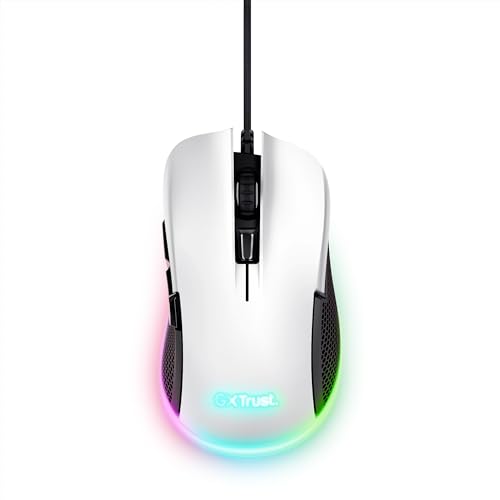 Trust Gaming Gxt 922W Ybar Mouse Gaming, 68% Plastica Riciclata, Illuminazione Led Rgb, 6 Pulsanti Programmabili, Software Avanzato, 200-7200 Dpi, Mou