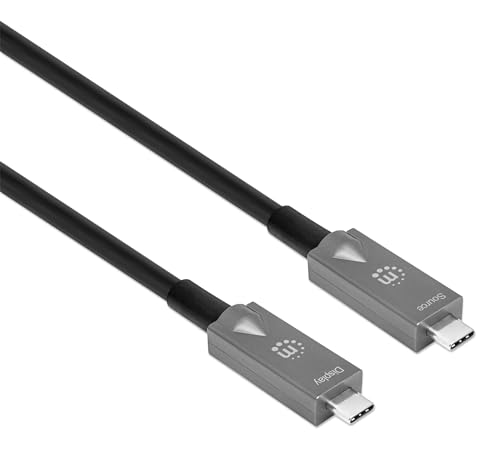 Manhattan 356428 Cavo Ottico Attivo Dati E Video Usb 3.2 Gen 2 Usb-C™ M/M Fibra Ottica 4K 10 M Nero