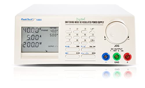 Peaktech 1885 Progr. Alimentatore Switching Dc Con Rs-232 C + Rs-485, 1-40 V/0-5 A Dc