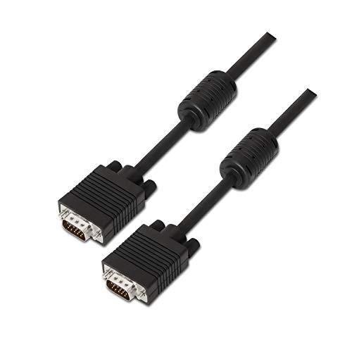 Aisens A113 – 0077 – Cavo Svga Con Ferrite, Hdb15/Macho-Hdb15/Maschio, 25 M, Per Monitor/Tv/Proiettore, Colore: Nero