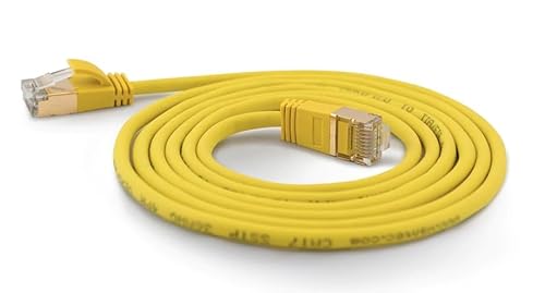 Wantecwire Cavo Patch Extra Sottile Cat.7, Spina Cat.6 Sstp Schermata, Lunghezza 5 M, Giallo