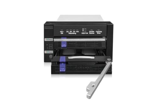 Icy Dock Fatcage Raid Mb901Spr-B R1 Cage Box, Alloggiamento Del Rack Rimovibile 2 Dischi Rigidi Sata Da 2,5" O 3,5" / Ssd Sata Con Raid1 E Jbod Per 2