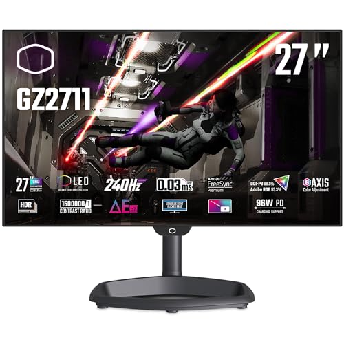 Cooler Master Tempest Gz2711 Monitor Oled Da 27" - Wqhd (2560X1440), 240 Hz, 0,03 Ms Gtg, Pannello Woled, 98,5% Dci-P3 (Δe≤2, 10 Bit), Kvm, Luce Rgb, 