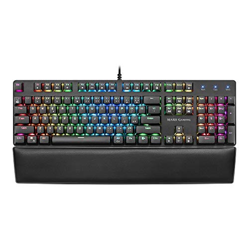 Mars Gaming Mk5Bpt, Tastiera Meccanica Rgb, Poggiapolsi Imbottito, Switch Outemu Sq Blu, Lingua Portoghese