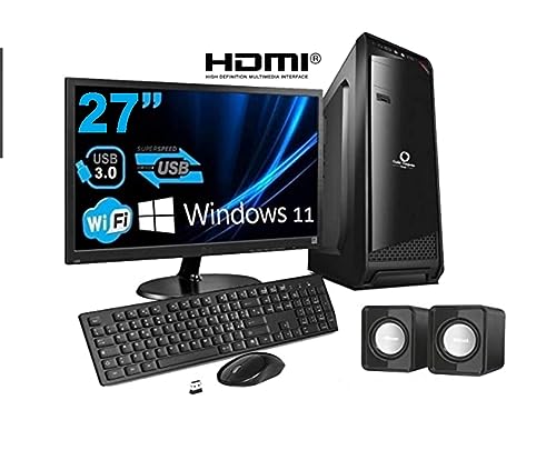 Pc Desktop Computer Completo - Ssd 240Gb - Windows 11 Pro 64 Bit - Wifi - Hdmi - Vga - Tastiera E Mouse Usb Casse Audio… (Cpu: I7 - Ram 16Gb, Monitor