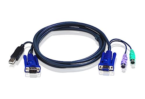 Aten Usb-Kvm-Kabel Mit Integriertem Ps/2-Zu-Usb-Wandler - 3 M