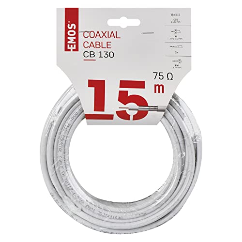 Emos Cb130, 15M 15M Bianco Cavo Coassiale