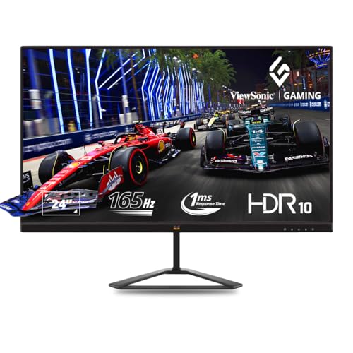 Viewsonic Vx2479-Hd-Pro 24" Frameless Fhd Ips Flat 1Ms Mprt 165Hz Gaming Monitor, 2 Hdmi, Displayport, Hdr10
