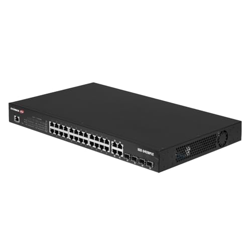 Edimax Igs-5428Plc - Switch Intelligente Vlan Industriale A 28 Porte Gigabit Poe+ Web Con 4 Porte Gigabit Rj45/Sfp Combo