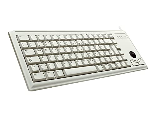Cherry Compact Keyboard G84-4400, Layout Francese, Tastiera Azerty, Tastiera Cablata, Tastiera Meccanica, Meccanica Ml, Trackball Ottico Integrato Più