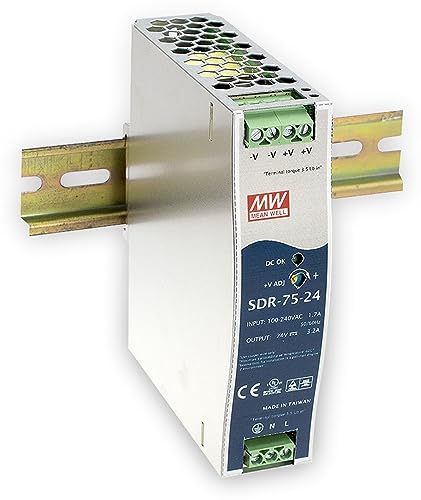 Mean Well Alimentazione - 77 W - 88-264 V - 47-63 Hz - 80 Ms - 90% - Sovraccarico - Sovraccarico - Cortocircuito (Sdr-75-48)