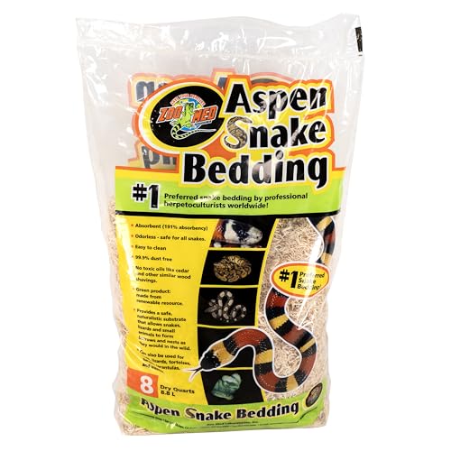 Zoo Med - Lettiera Rettili Aspen Snake, Lettiera Naturale Per Rettili In Pioppo, Super Assorbente, Atossico, Inodore, 8 L