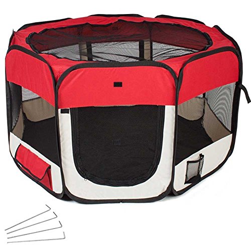 Bakaji Box Recinto Grande Tenda Pop-Up Per Cagnolini Cuccioli E Piccoli Animali, Cuccia Pieghevole Salvaspazio Da Viaggio, Recinzione Per Animali, 125