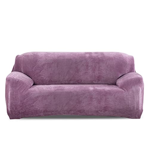 Petcute Copridivano Elasticizzato Fodere Per Divano In Velluto Copridivano Spesso 2 Posti Viola Chiaro