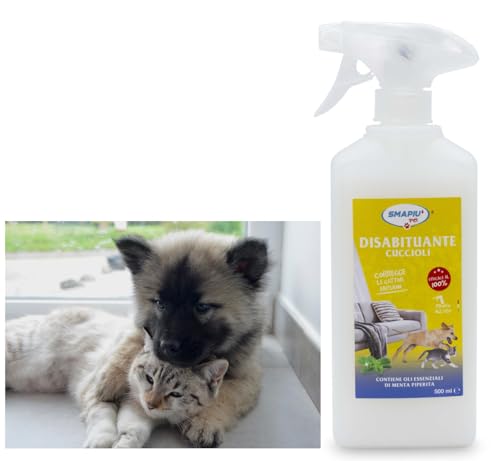 Smapiu' Disabituante Dissuasore Repellente Olfattivo Per Cuccioli Di Cane E Gatto Naturale Corregge Le Cattive Abitudini Pronto All'Uso 500 Ml