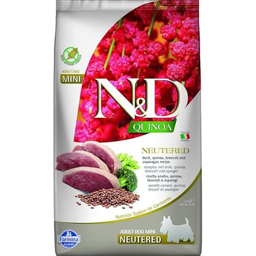 N&D Quinoa Dog Duck, Broccoli & Asparagus Neutered Adult Mini 800 Gr