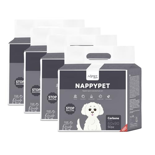 Aqpet Tappetini Igienici Assorbenti Con Carboni Attivi Per Cane Traverse Per Animali Domestici Cuccioli Anti Odore, 60X90 Cm, 200 Pezzi