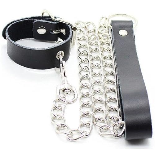 Ohmama Fetish - Collar Para Pene Y Correa Piel Con Cadena Metalica 8435565933272