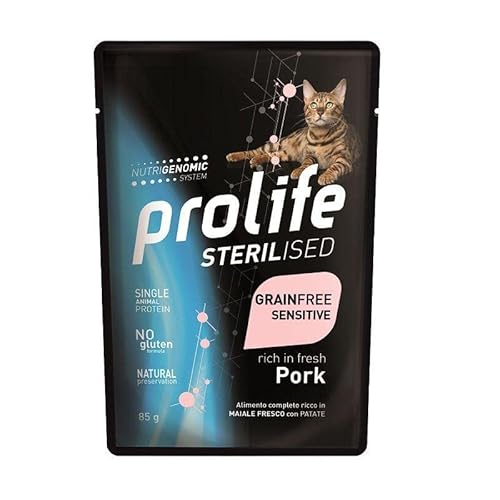 Prolife Cat Sterilised Grain Free Sensitive Maiale. 85Gr