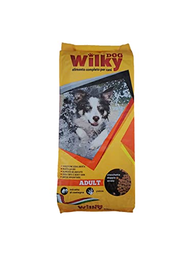 Wilky Dog Adult, Crocchette 20 Kg Offerte, Alimento Secco Bilanciato Per Cani Adulti Di Tutte Le Razze E Taglie. Prodotto Made In Italy Con Ingredient