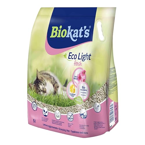 Biokat'S Eco Light Fresh Cherry Blossom 5Lt Lettiera Agglomerante Vegetale Profumata Per Gatti 5 Lt