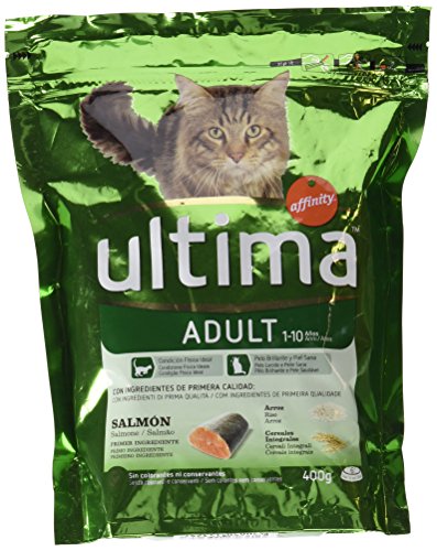 Ultima - Alimento Rico Di Salmone E Riso, Per Gatti Di Tutte Le Eta' - 4 Pezzi Da 400 G [1600 G]