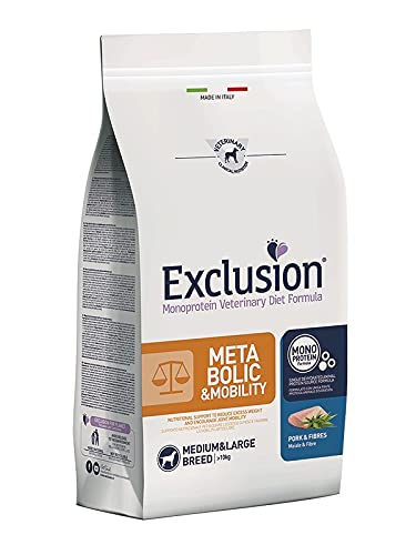 Exclusion Metabolic Mobility Medium/Large Con Maiale E Fibre Per Cani Da 12 Kg