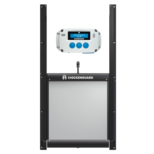 Nuovo 2023 Chickenguard Pro (Combinato Premium Ed Extreme) Apriporta Automatico Per Pollaio Più Porta Anti-Predatore Autobloccante, Batteria/Elettrico