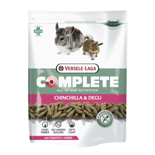 Versele-Laga Complete Chinchilla & Degu | 500 G | Alimento Completo Per Cincillà E Degù | Alimento Estruso Completo Ricco Di Fibre | Senza Zuccheri Ag