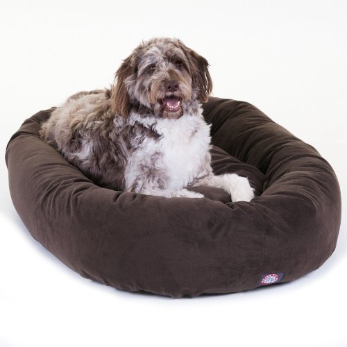 Majestic Pet 52 Inch Chocolate Suede Bagel Dog Bed By Products