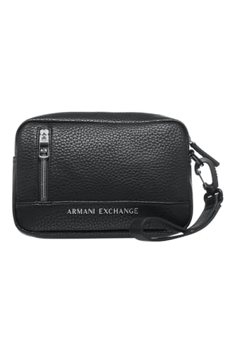 Armani Exchange Pebble Branded Beauty Case, Uomo, Nero, Einheitsgröße