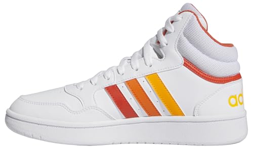 Adidas Hoops 3.0 Mid Shoes, Sneaker Donna, Ftwr White Preloved Red Orange, 36 2/3 Eu
