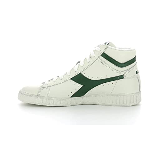 Diadora Game L High Waxed, Sneaker Unisex - Adulto, Bianco Verde, 36.5 Eu Stretta