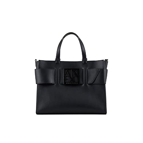 Armani Exchange Susy Big Tote, Borse A Tracolla Donna, Nero, Tu