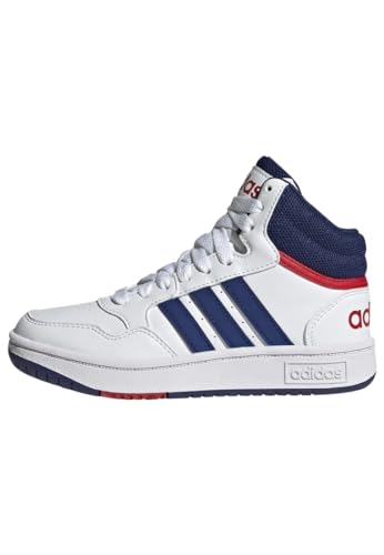 Adidas Hoops Mid Shoes, Sneakers Unisex - Bambini E Ragazzi, Ftwr White Victory Blue Better Scarlet, 40 Eu