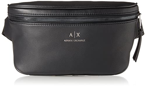Armani Exchange Essential, Dino, Waistbag, Printed Logo, Marsupio Uomo, Nero, Taglia Unica