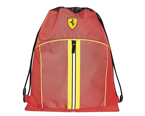 Ferrari Kids - Sacca Coulisse Ufficiale Ferrari, Compatta E Versatile, Ideale Per Palestra, Scuola, Viaggi, Portamerenda, Idea Regalo Bambini E Ragazz