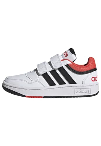 Adidas Hoops Lifestyle Basketball Hook-And-Loop Shoes Sneakers Unisex-Bambini E Ragazzi, Ftwr White Core Black Bright Red, 31 Eu
