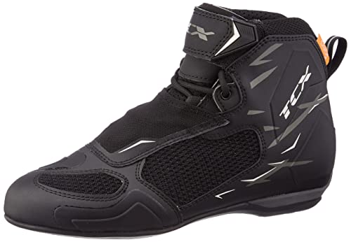 Tcx - R04D Lady Air, Scarpe Da Moto Donna, Traspirabili E Versatili, Tomaia In Mesh Con Rivestimento Hot-Melt, Chiusura Con Lacci E Velcro, Nero/Bianc