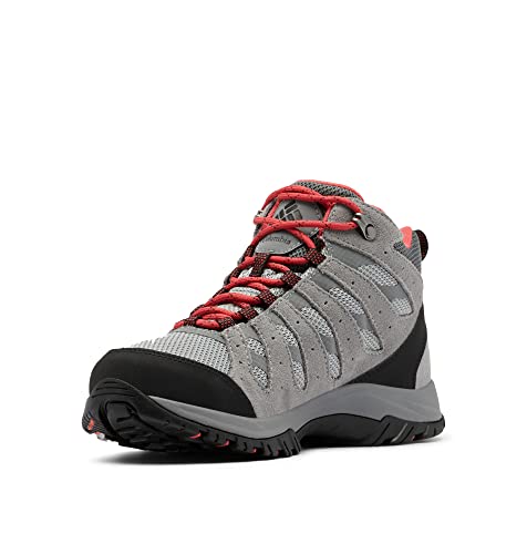 Columbia Redmond Iii Mid Waterproof Scarponi Da Trekking Alta Impermeabili Donna, Grigio (Steam X Red Coral), 38.5 Eu