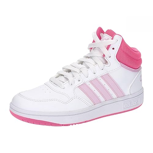 Adidas Hoops Mid Shoes, Sneakers Unisex - Bambini E Ragazzi, Ftwr White Orchid Fusion Lucid Pink, 39 1/3 Eu