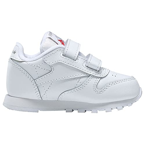 Reebok Cl Lthr 2V, Sneaker Unisex-Bimbi 0-24, White/Carbon/Vecblu, 25.5 Eu