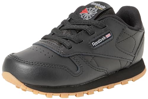 Reebok Classic Leather, Scarpe Da Ginnastica Unisex - Bimbi 0-24, Core Black Reebok Rubber Gum 02, 22 Eu