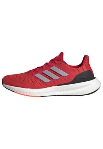 Adidas Pureboost 23 Shoes, Scarpe Da Ginnastica Uomo, Better Scarlet/Silver Met./Ftwr White, 42 Eu