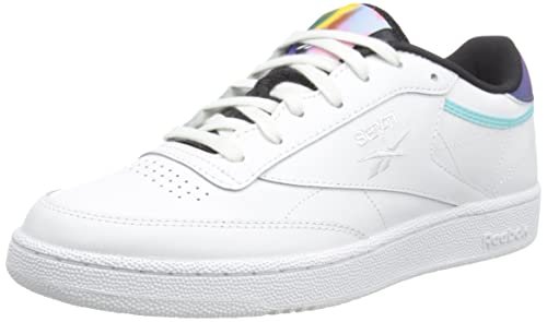 Reebok Club C, Scarpe Da Ginnastica Unisex - Adulto, Ftwr White Prelude Purple Core Black, 42 Eu