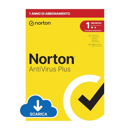 Norton Antivirus Plus 2024, 1 Dispositivo, Licenza Di 1 Anno, Pc O Mac